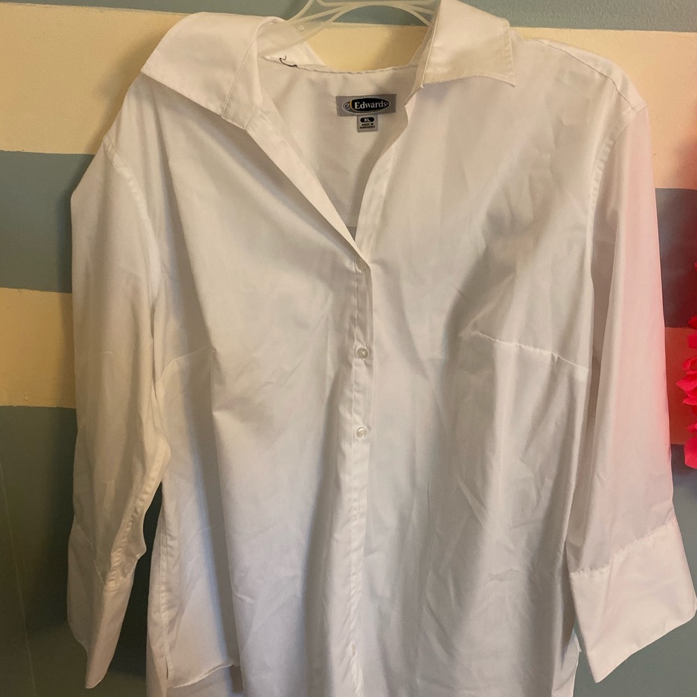 Edwards XL plain white button up